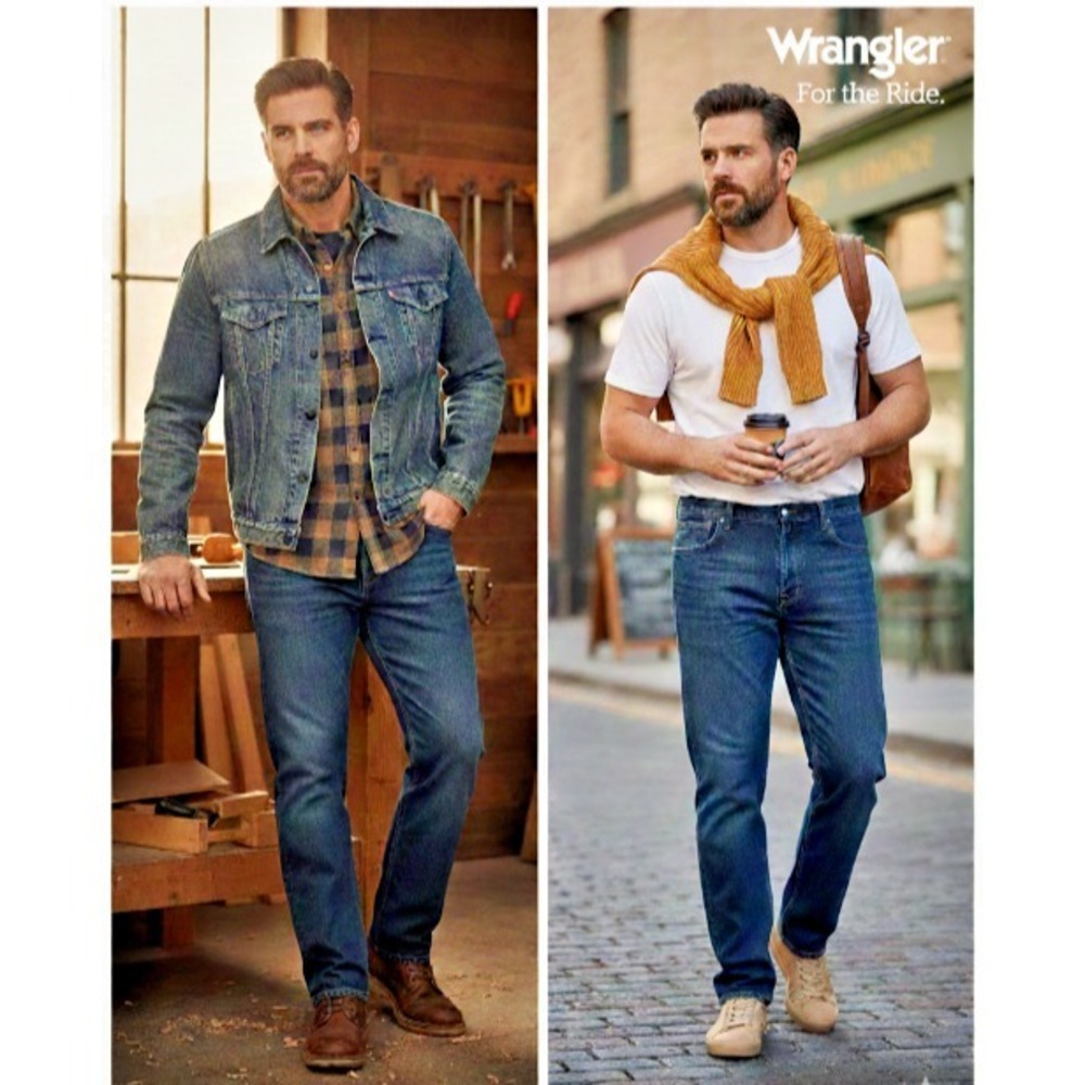Wrangler Men's Relaxed Fit Jeans 40x30 100% Cotton Straight Leg‎